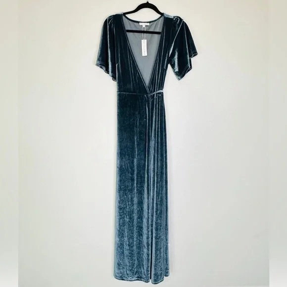 Baltic Born Katelyn velvet maxi wrap dress. - Picture 3 of 8